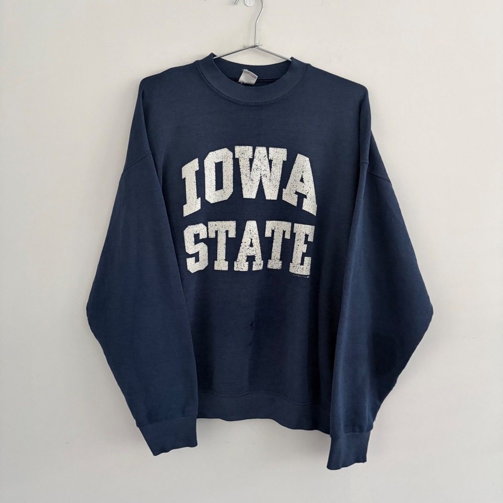 Vintage Fruit of the Loom Iowa State University Sweatshirt Navy Blue XL Made USA